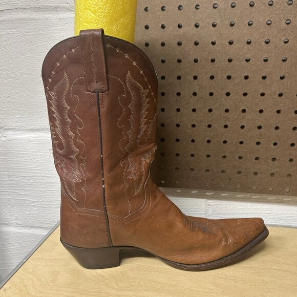 Dan Post Brown Leather Pull On Western Women’s Cowgirl Boots Size 9.5 M 3444 - Picture 5 of 9